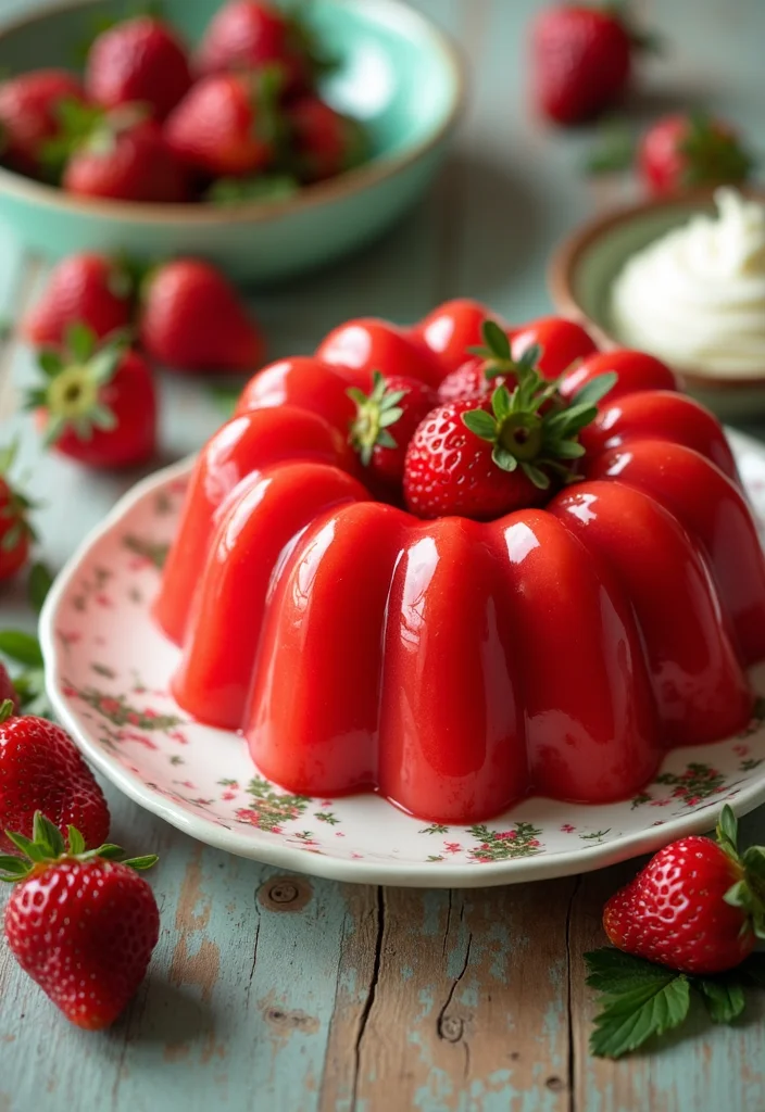 10 Strawberry Jello Dessert Recipes for Fun Bright Retro Treats 1 10 Strawberry Jello Dessert Recipes for Fun Bright Retro Treats - 1. Classic Strawberry Jello Mold