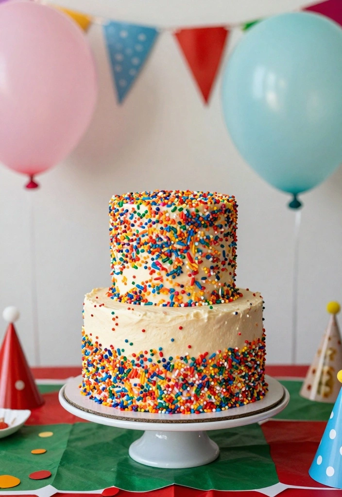 10 Two Layer Cake Recipes for Simple Beautiful Celebration Bakes - 5. Funfetti Celebration Cake