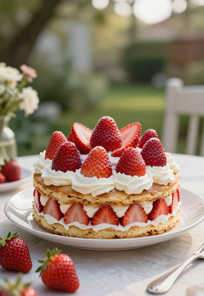 10 Two Layer Cake Recipes for Simple Beautiful Celebration Bakes - 6. Strawberry Shortcake
