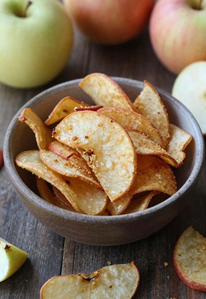 10 Unpeeled Apple Recipes for Easy Natural Rustic Dishes - 5. Baked Unpeeled Apple Chips