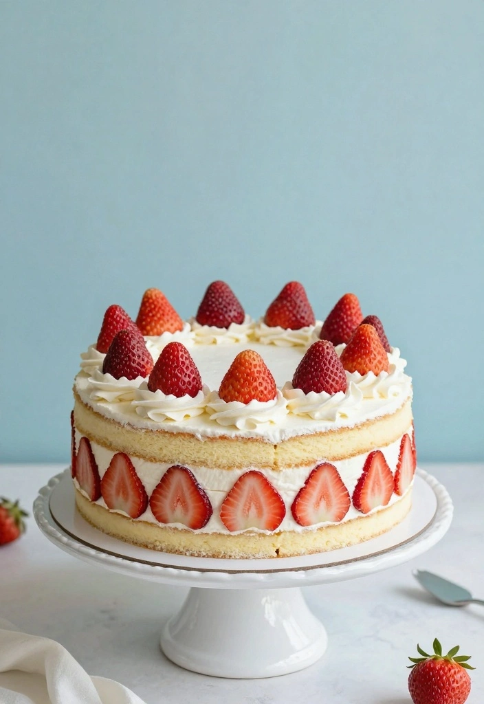10 Vanilla Cake Recipes for Light Fluffy Classic Sweetness - 8. Strawberry Vanilla Layer Cake