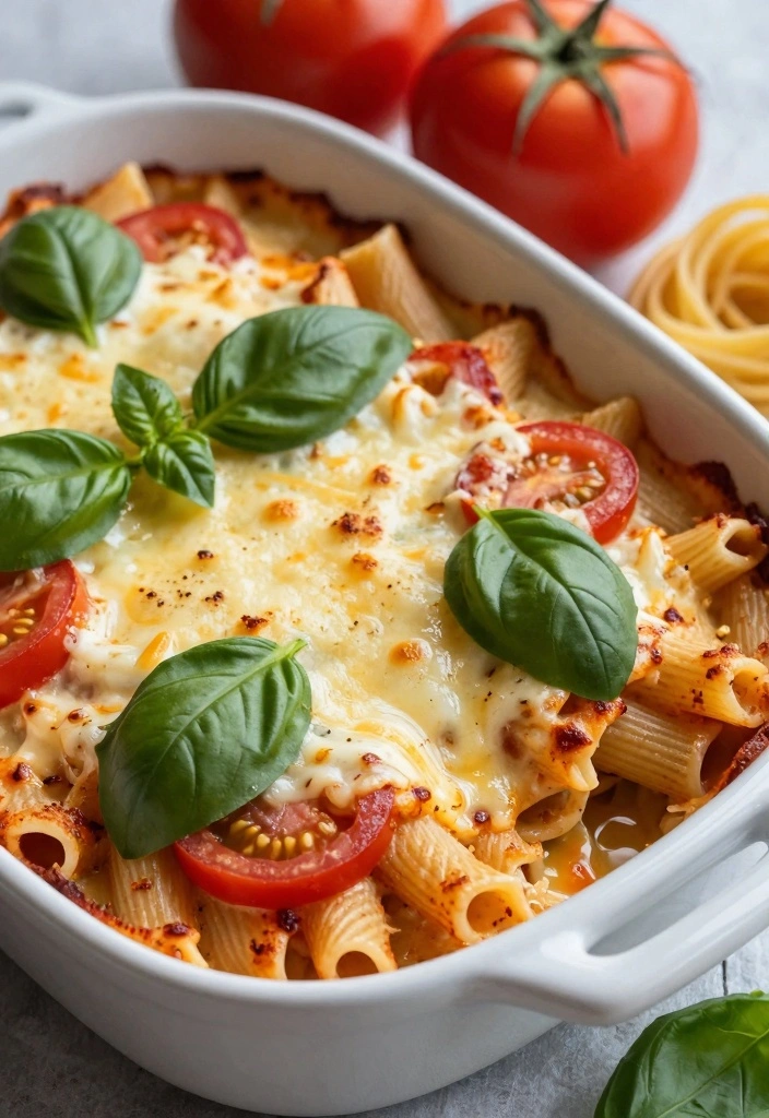 10 White Baking Dish Recipes for Warm Comforting Baked Meals - 6. Creamy Tomato Basil Pasta Bake