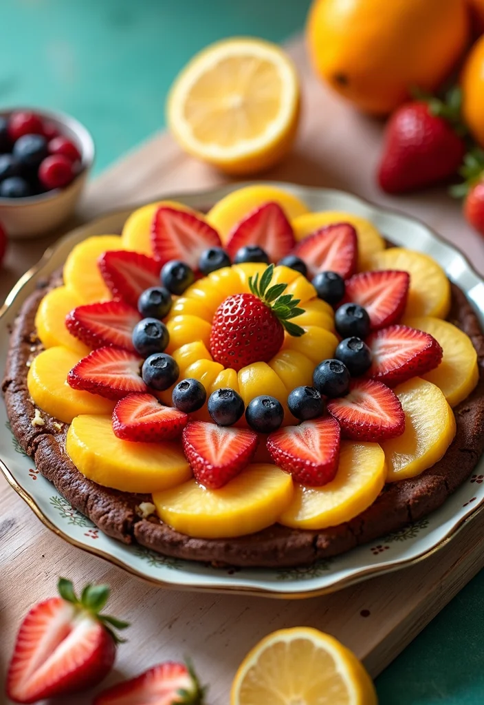 12 Chocolate Chip Dessert Recipes for Classic Rich Chocolate Flavor - 12. Chocolate Chip Fruit Pizza