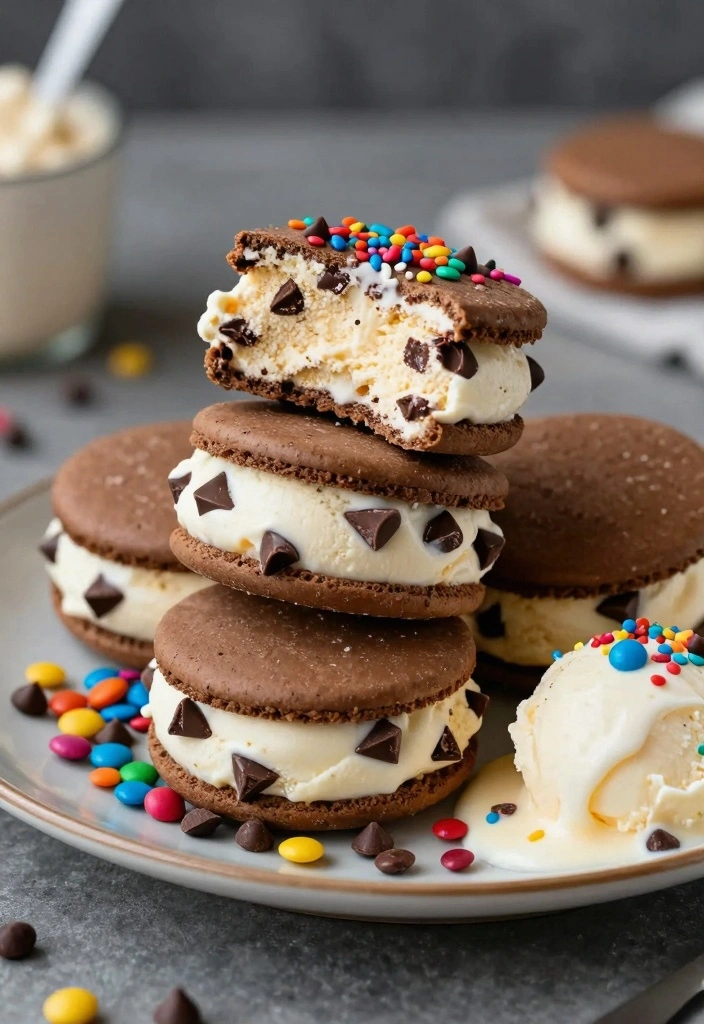 12 Chocolate Chip Dessert Recipes for Classic Rich Chocolate Flavor - 7. Chocolate Chip Ice Cream Sandwiches