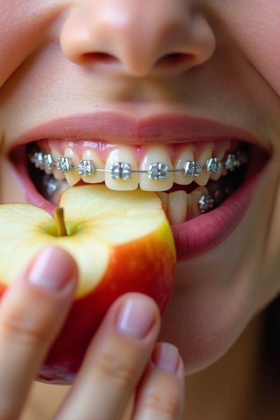 How You Can Eat Apples With Braces Safely 4 back molars protect braces munching