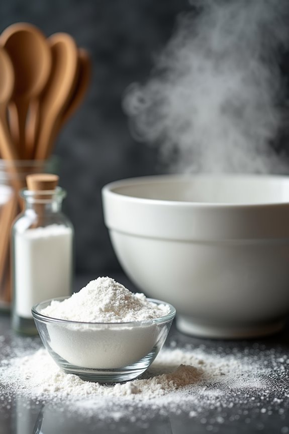 baking powder creates co2 bubbles