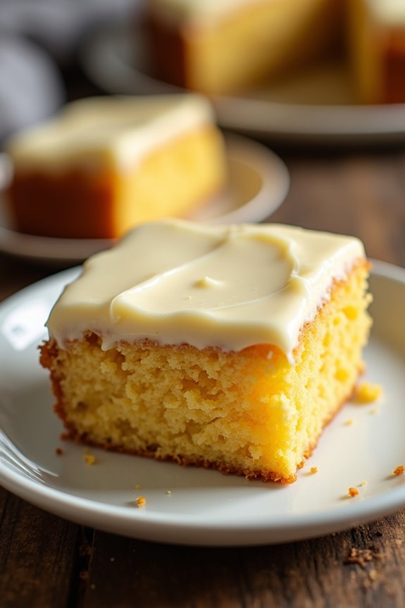 cornbread cake with cream cheese frosting