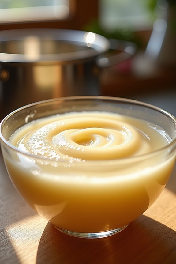 double boiler sabayon simmering wine whisking