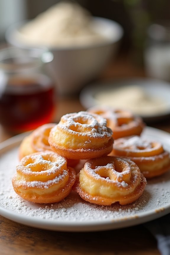 fried pancake batter funnel bites
