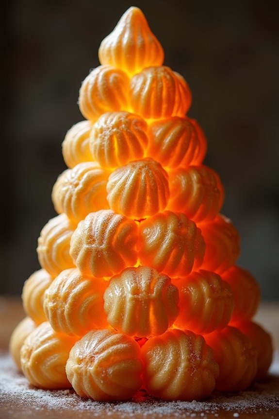 perfectly uniform puffs caramel tower