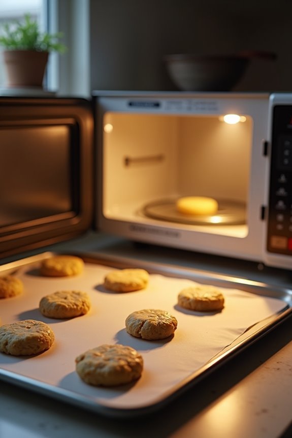 rest cookies briefly after microwaving