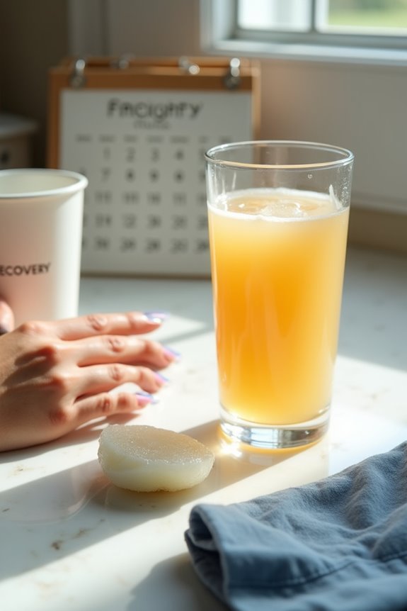 sip apple juice cautiously room temp