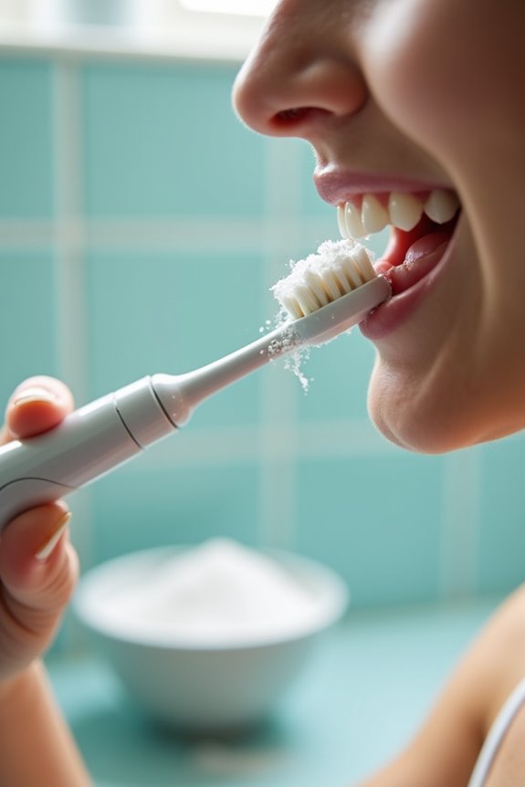 Brushing Your Teeth With Baking Soda - What You Need to Know 1 sodium bicarbonate cleans with alkalinity