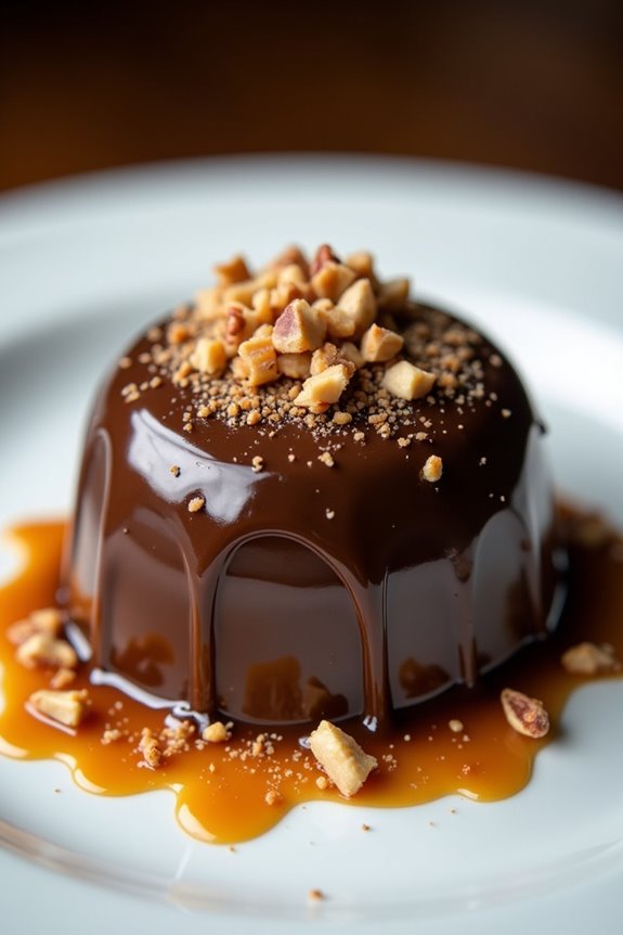 warm caramel nuts tartufo texture