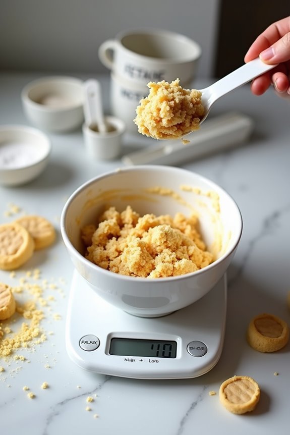 weigh ingredients for accuracy