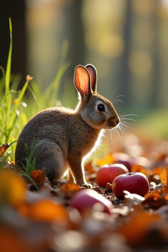 wild rabbits rarely eat apples